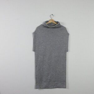 Club Monaco Womens Boxy Sweater Dress Knit Knee Length Grey S Merino Wool 362